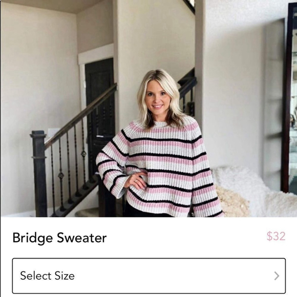 EN Créme | Chunky Glitter Striped Sweater With A Bell Sleeves NWOT - Picture 3 of 7